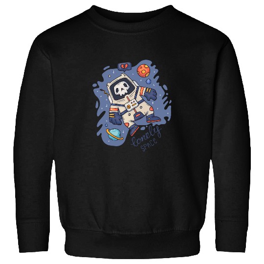 Cartoon Astronaut Lonely in Space Sweatshirts