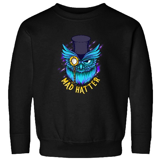 Owl Pet Mad Hatter Owl Cute Owl Lover Vintage Sweatshirts
