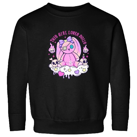 Bear Pet Spooky Bear Pink Doll Ghosts Bones Hearts Pink Halloween Sweatshirts