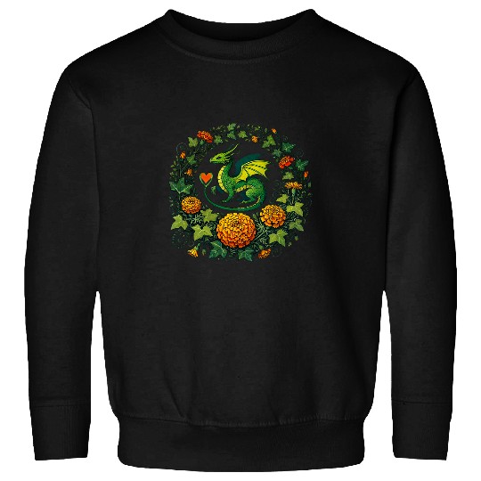 Dragon Pet Marigold Moss Dragon Illustration Sweatshirts