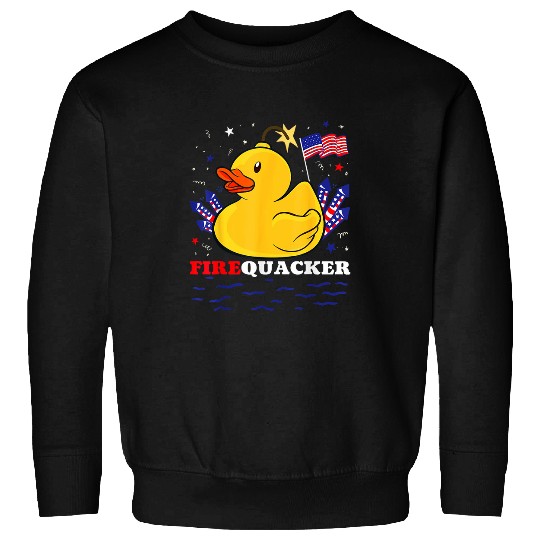 Duck Pet 4th July Patriotic Firecracker Rubber Duck Firequacker Sweatshirts