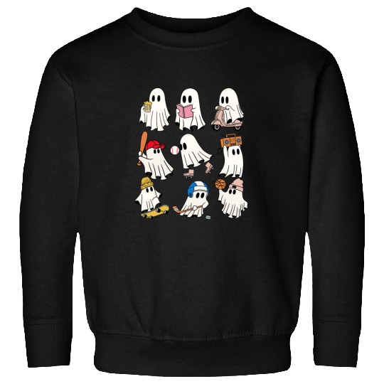 Funny ghosts Scary Halloween Tee Baseball Popcorn Skateboard Sweatshirts