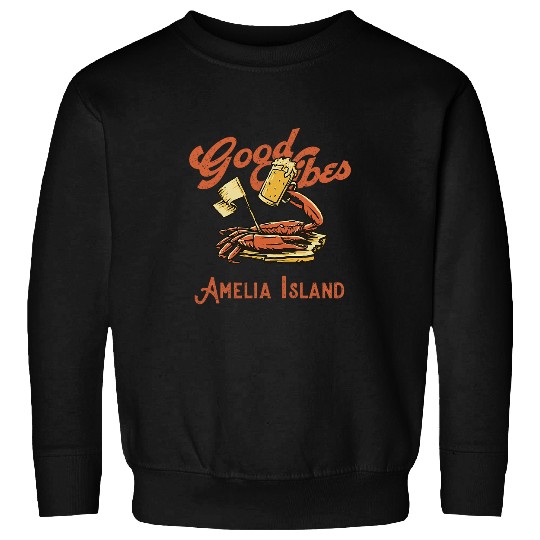 Beer Fun Beach Vibes Beer Crab Amelia Island Vacation Sweatshirts