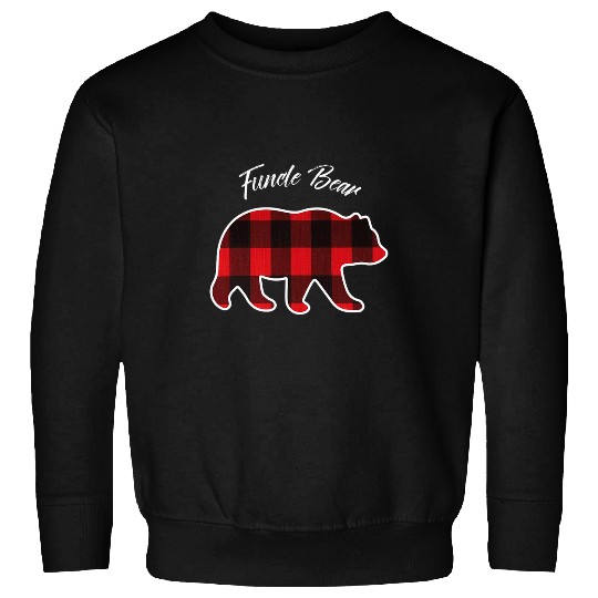 Bear Pet Funcle Bear Matching Family Christmas Red Plaid Pajama Sweatshirts