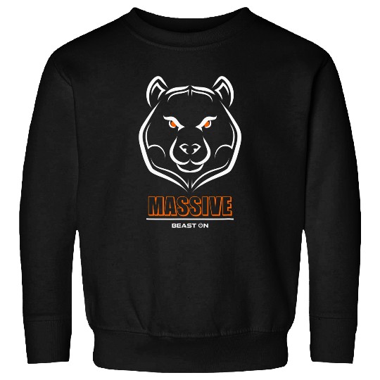 Bear Pet Bear Head Solid Orange Gym Workout Fitness Training Gains Sweatshirts