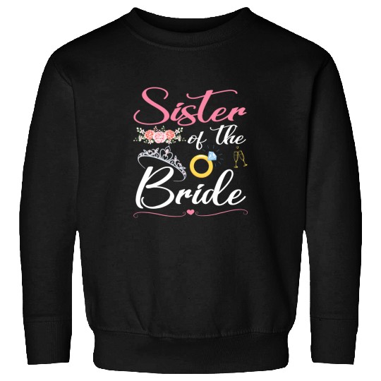 Wines Fun Flowers Wedding Ring Sister Of The Bride Groom Marriage Sweatshirts