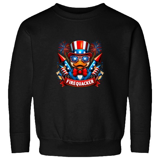 Duck Pet 4th of July Fireworks Firequacker Patriotic Duck Sweatshirts