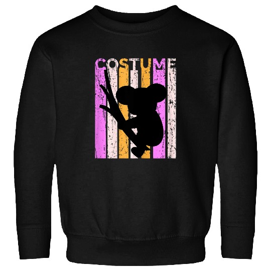 Koala Pet Retro Halloween Koala in Tree Silhouette Kids CHildrens Pink Sweatshirts