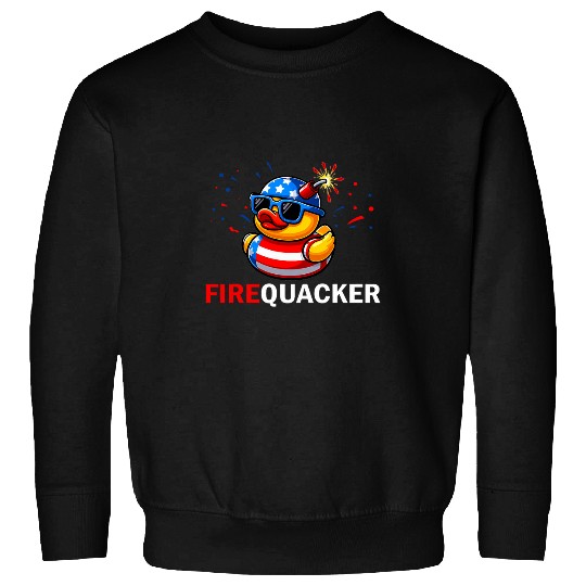 Duck Pet 4th of July Duck Firequacker Funny Patriotic Fourth of July Sweatshirts