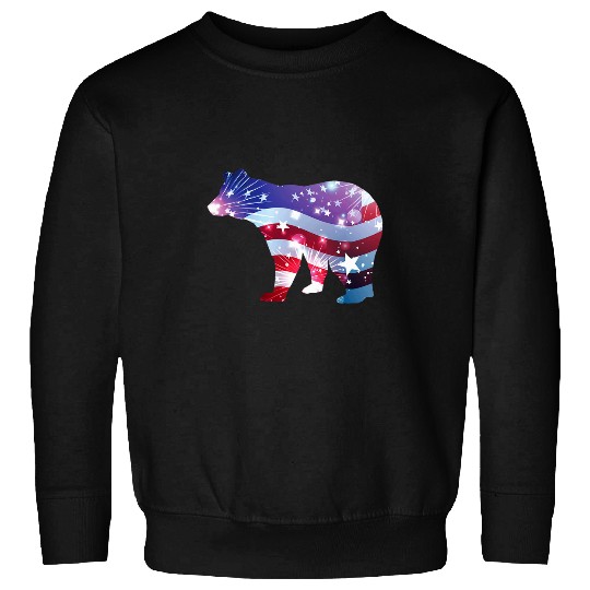 Bear Pet American Flag Bear Patriotic Pride Stars Stripes July 4th Sweatshirts