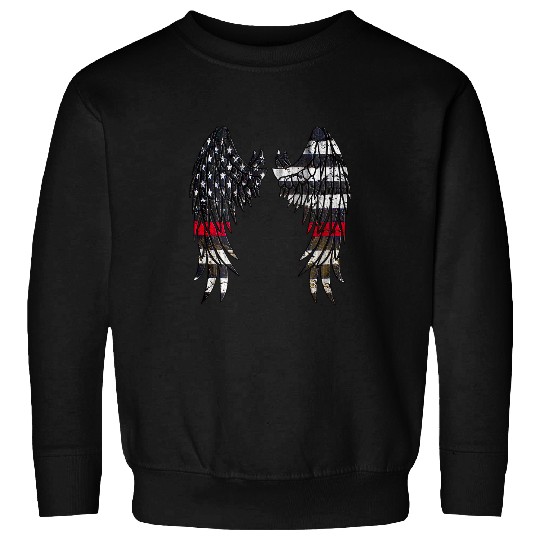 Firefighter Flag Distressed Angel Wings Sweatshirts