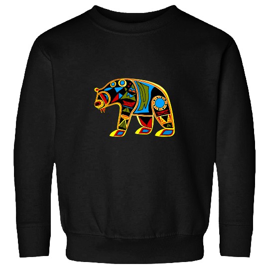 Bear Pet Bear in Native American Plains Art Style Sweatshirts
