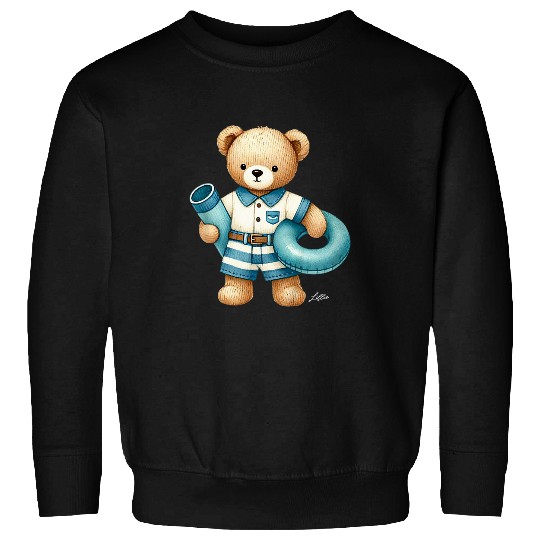 Bear Pet Kids Preppy Pool Day Bear Kids vintages Gilded Lillie Sweatshirts