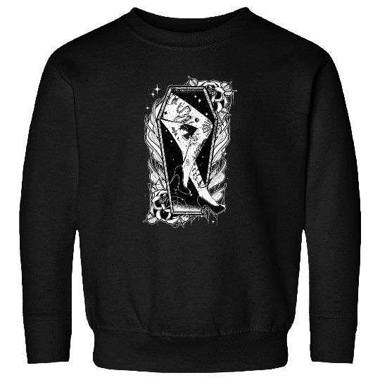 Goth Tattooed Pin Up Girl Legs Red Rose Coffin Tattoo Artist Sweatshirts