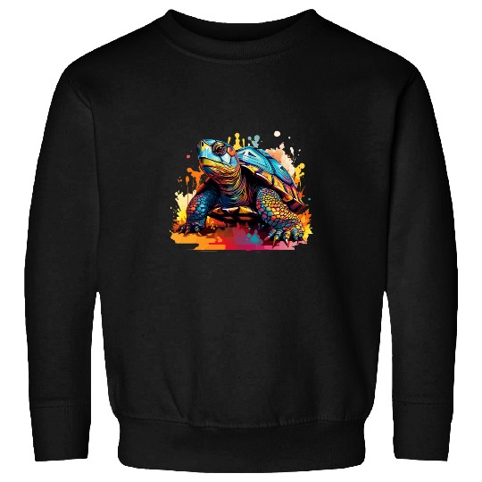 Eastern Box Turtle Lover Colorful Splash Art Sweatshirts