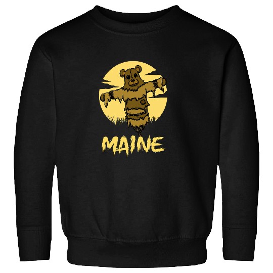 Bear Pet Spooky Maine Scare Bear Scarecrow for Halloween Sweatshirts