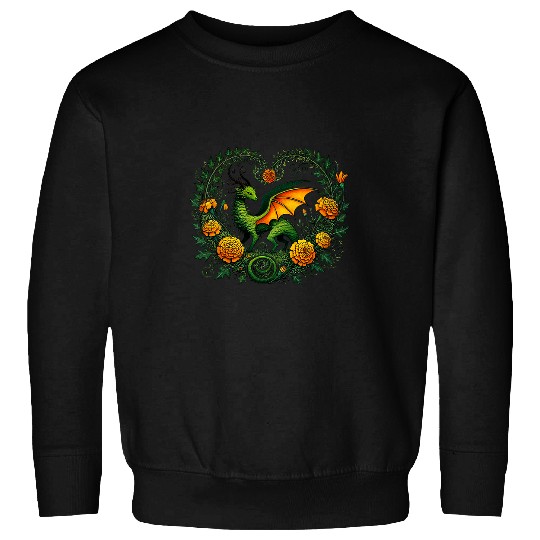 Dragon Pet Marigold Moss Dragon Illustration 1 Sweatshirts