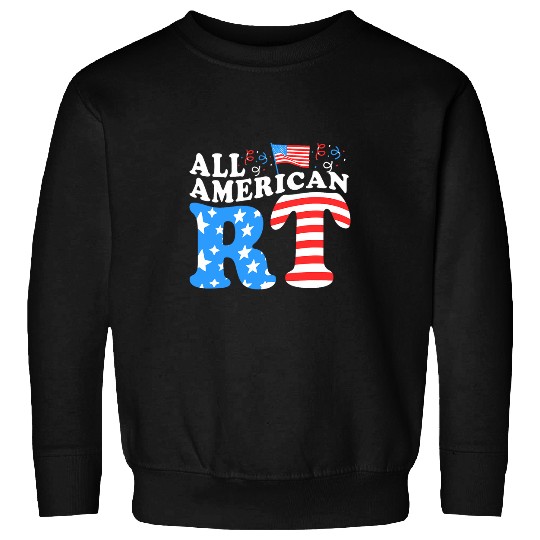 Memorial Day All American Respiratory Therapist Scrub Top Sweatshirts