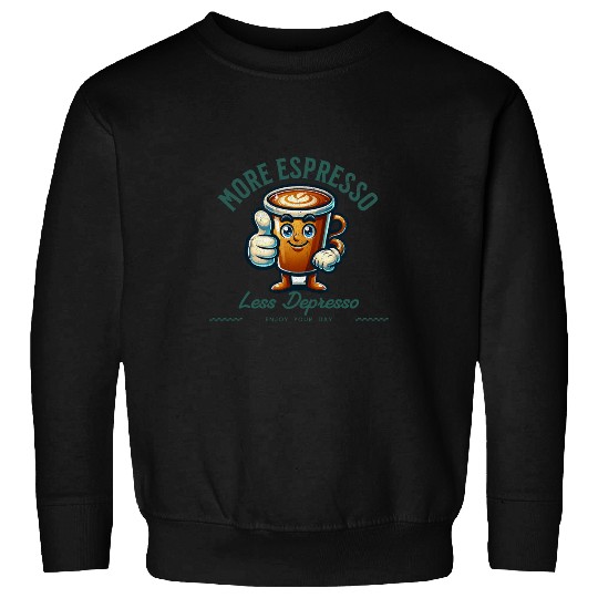 Coffee Fun More Espresso Less Depresso Vibrant Coffee Advocate Sweatshirts