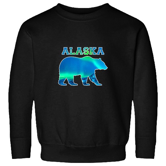 Alaskan Bear Northern Lights Aurora Borealis Nature Sky 2 Sweatshirts