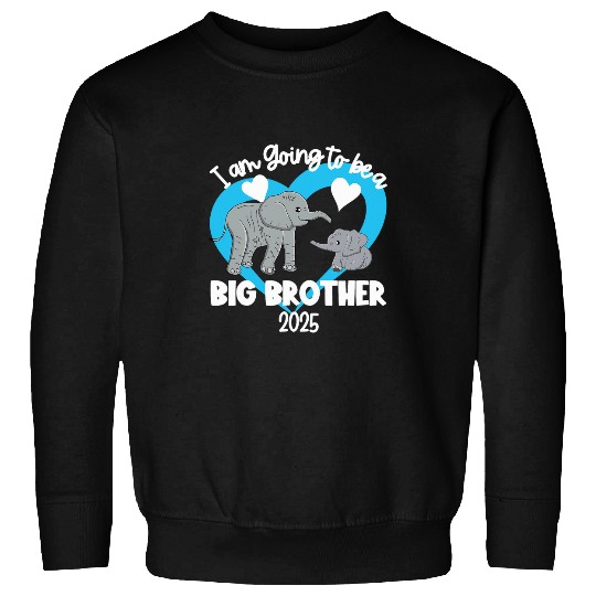 Elephant Pet I Am Going to Be a Big Brother 2025 Elephant Baby Reveal Sweatshirts