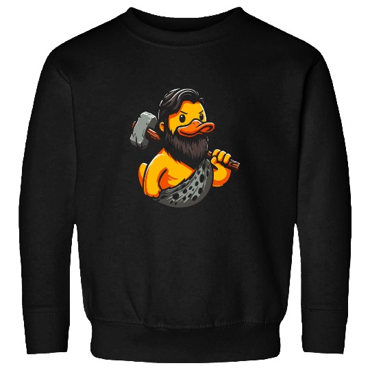 Duck Pet Caveman Duck Cave Duckling Neanderthal Paleontologist Sweatshirts