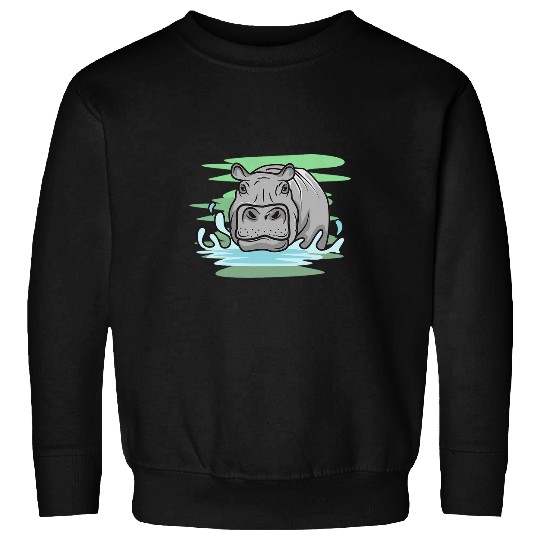 Hippo Pet Face I Hippo I Wild Animals I Cute Hippo Sweatshirts