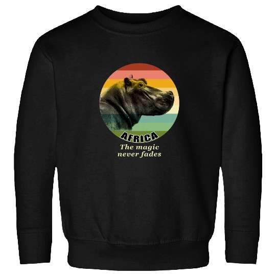 Hippo Pet Face on vintages Sunset Wildlife of Africa Sweatshirts