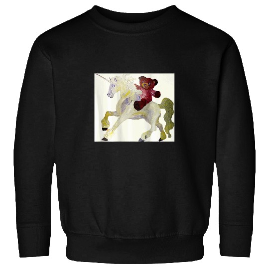 Bear Pet Unicorns silver Bird and the red bear 0014 Sweatshirts