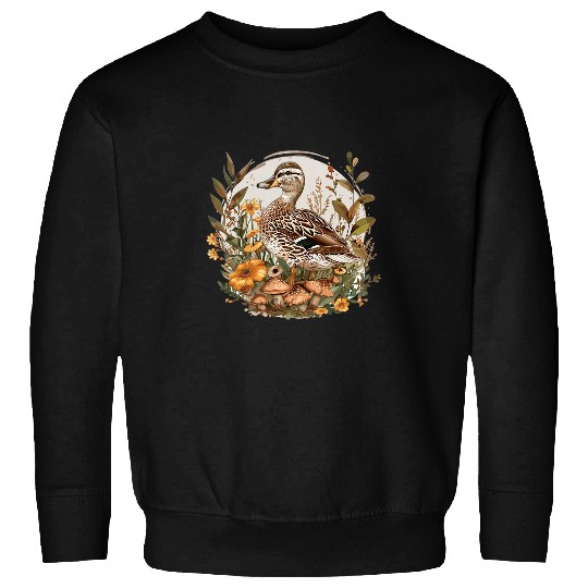 Duck Pet Floral Cottagecore Aesthetics Sweatshirts