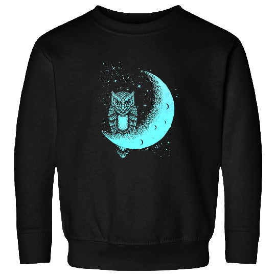 Owl Pet Moon Bird Crescent Pastel Sweatshirts