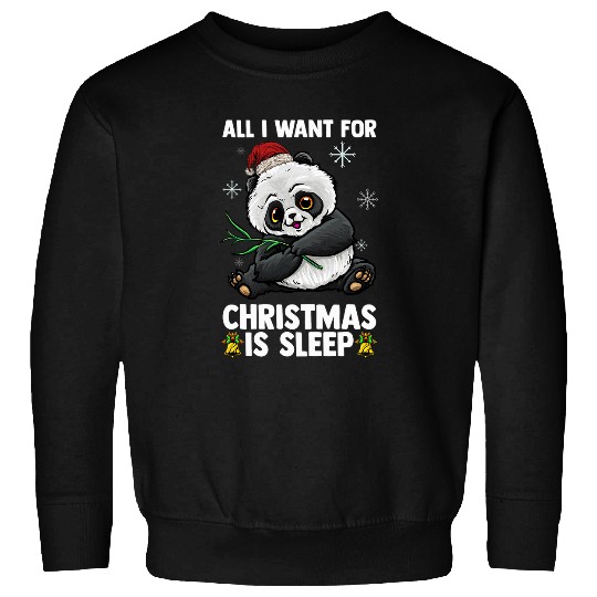 Panda Pet Santa Panda Wishes For Christmas Sleep Sweatshirts
