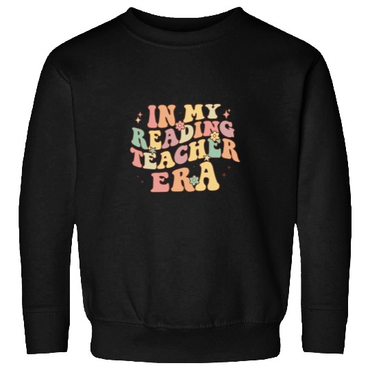 In My Reading Teacher Era Retro Reading Teacher Sweatshirts