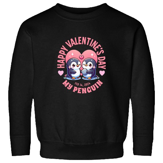 Penguin Pet Happy Valentines Day 2024 Matching Couples Penguins Love Sweatshirts