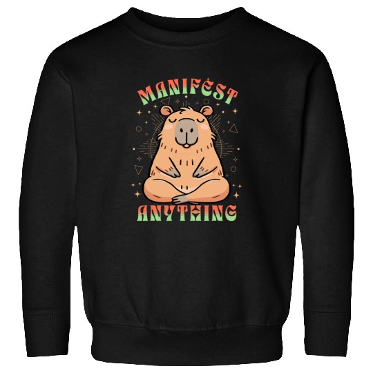 capybaras Pet Meditation Manifest Anything Kids Sweatshirts