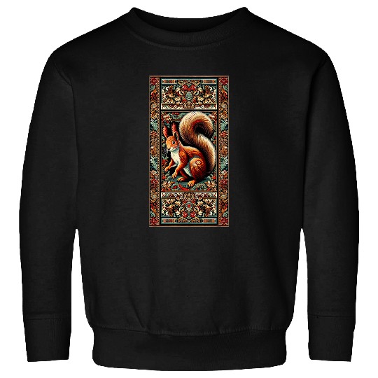 Squirrel Pet Artwork Elegant Tapestry Motif Style 2 Sweatshirts