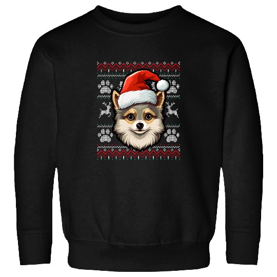 Alaskan Klee Kai Santa Hat Christmas Funny Dog Mom Dad Sweatshirts