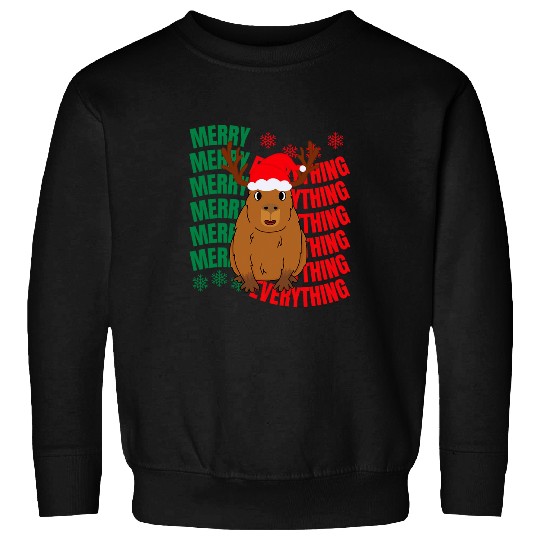 capybaras Pet Cute Christmas capybaras Reindeer Sweatshirts