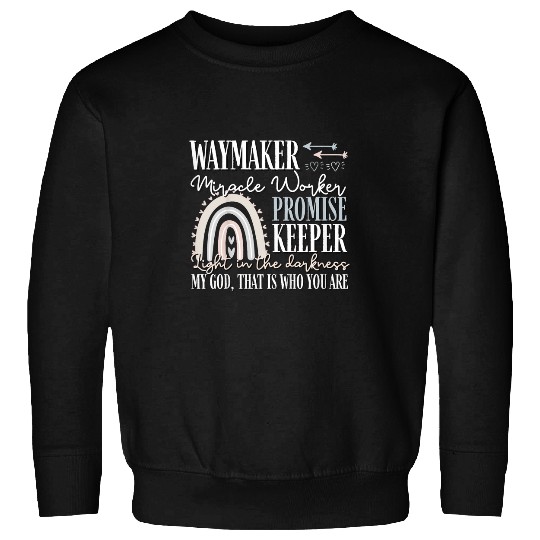 Kids Kids Waymaker Miracle Worker Rainbow Christian Sweatshirts
