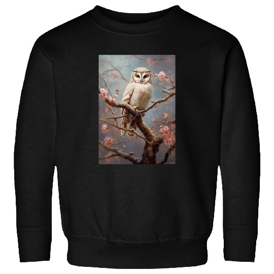 Owl Pet Moon Owl Asian Art Sweatshirts