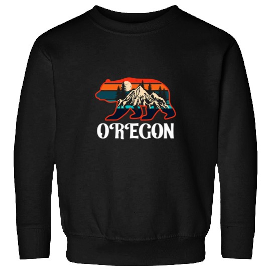 Bear Pet Bear Oregon vintages Retro Mountains Graphic OR Souvenir Sweatshirts