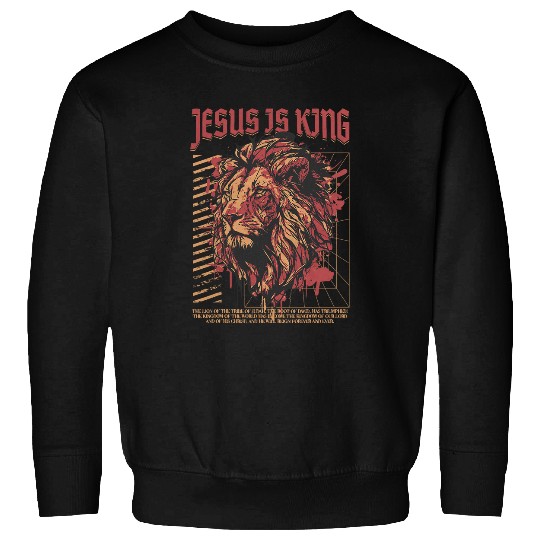 Lion Pet Jesus is King Christian Lion Bible Scripture Faith Quote Sweatshirts
