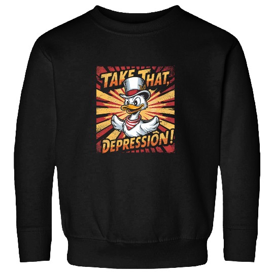 Duck Pet Take That Depression Duck Duck Retro 3 Sweatshirts