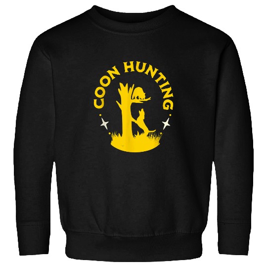 Raccoon Pet Coon Hunting Dogs Treeing A Raccoon Fun Raccoon Hunters Sweatshirts