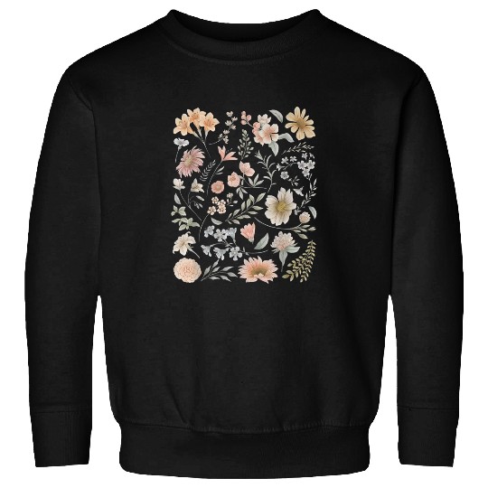 Botanical vintages Boho Cottagecore Wildflowers Garden Floral 2 Sweatshirts