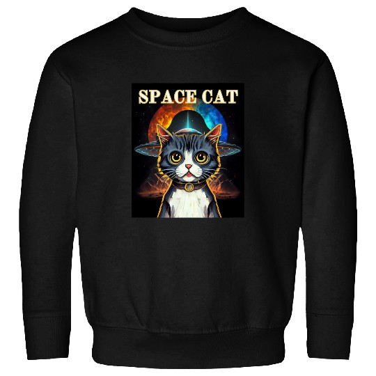 Alien UFO Cat Meme Sweatshirts