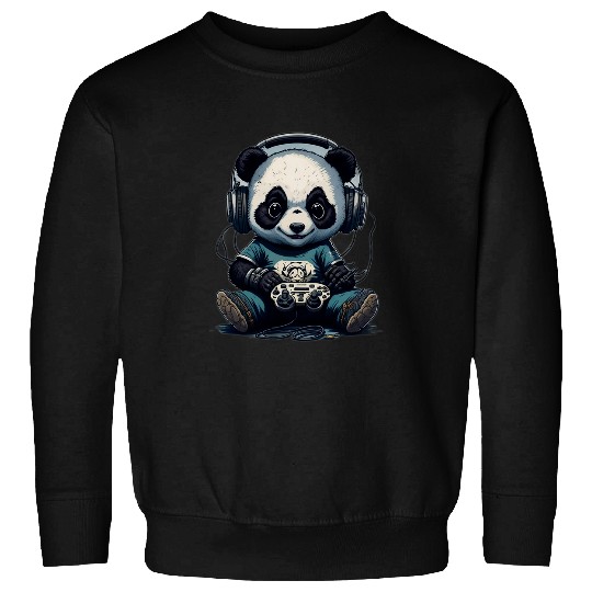 Panda Pet Funny Gaming Panda Headphones Console vintages Gamer Sweatshirts