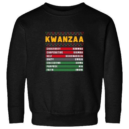 Happy Kwanzaa Seven Principles of Kwanzaa Teacher School Sweatshirts
