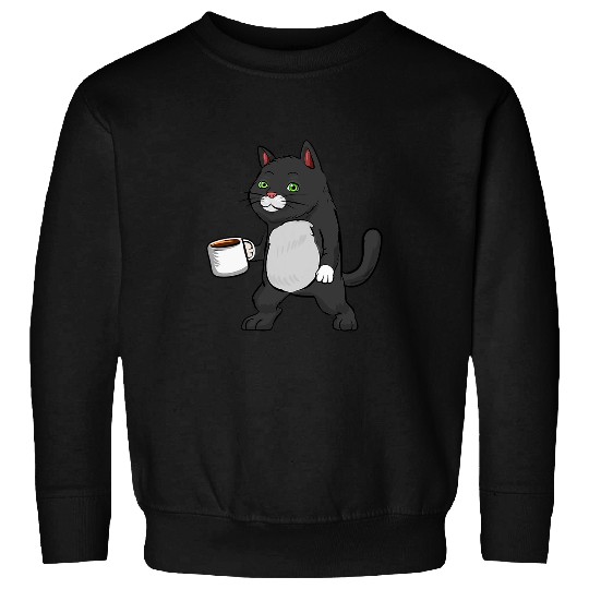 Coffee Fun Cat Lover Loves Pet Cats Kittens Lovers Women Men Sweatshirts