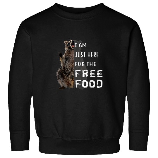 Raccoon Pet Trash Panda Just Here For The frees Food 1 Sweatshirts